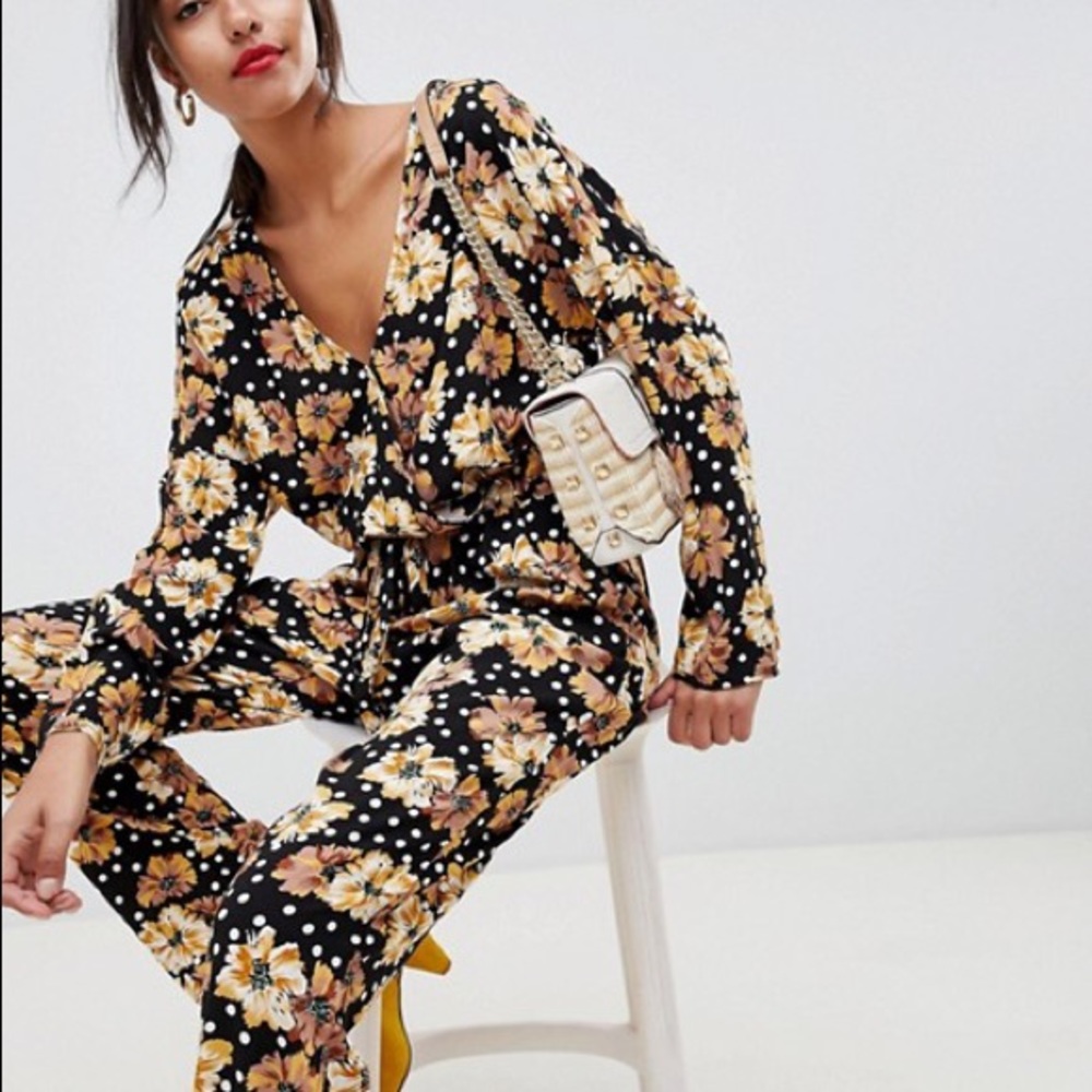 ASOS VILA Floral Boho Jumpsuit